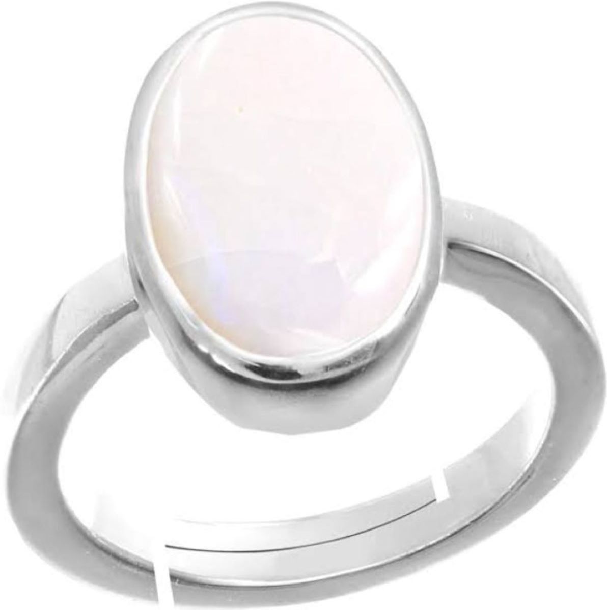 neeba white Opal Wt 8.25 rti 7.52 Carat 5dhatu Silver Coated Adjustable Ring Unisex Metal Opal Silver Plated Ring-picture-17