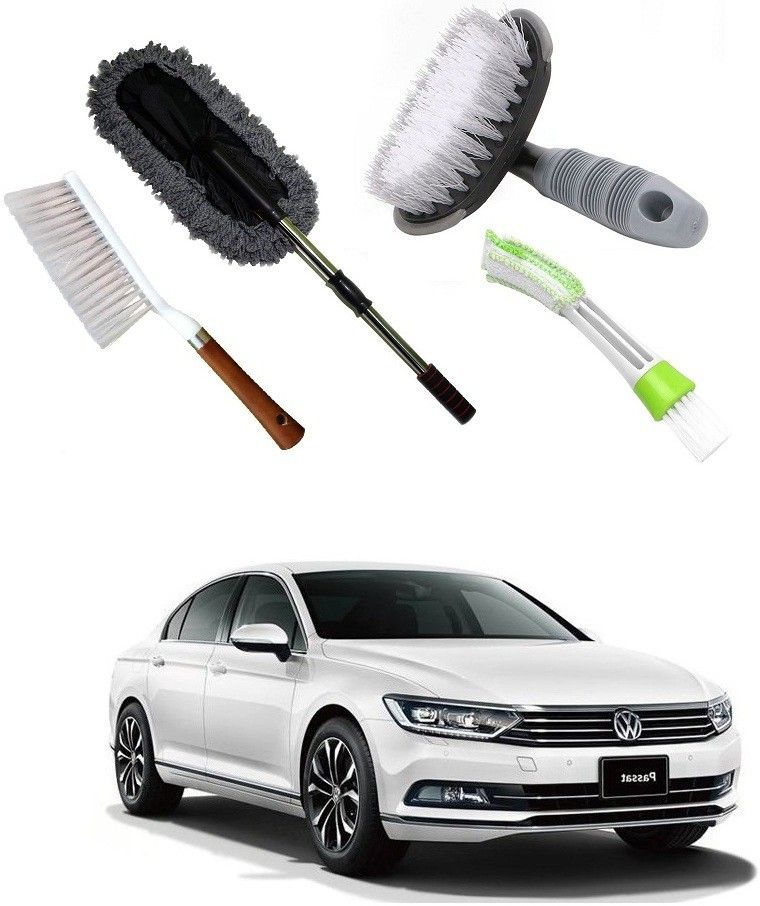 qiisx Wheel Tire Rim Scrub Brush, Car AC Vent Cleaning Brush, Microfiber Duster, Handle Cleaning Duster Brush For Volkswagen Passat Combo-picture-13