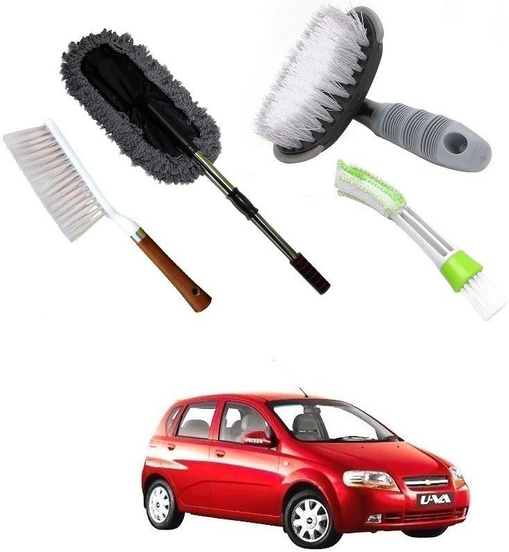 qiisx Wheel Tire Rim Scrub Brush, Car AC Vent Cleaning Brush, Microfiber Duster, Handle Cleaning Duster Brush For Chevrolet Aveo U-VA Combo-picture-18