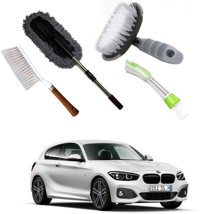 qiisx Wheel Tire Rim Scrub Brush, Car AC Vent Cleaning Brush, Microfiber Duster, Handle Cleaning Duster Brush For BMW 1 Series Combo-picture-28
