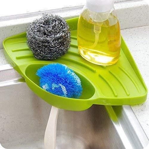 kinoki Multipurpose Corner Kitchen Sink Wash Basin Storage Organizer Rack 12 Corner Basin (Green) Corner Basin-picture-16