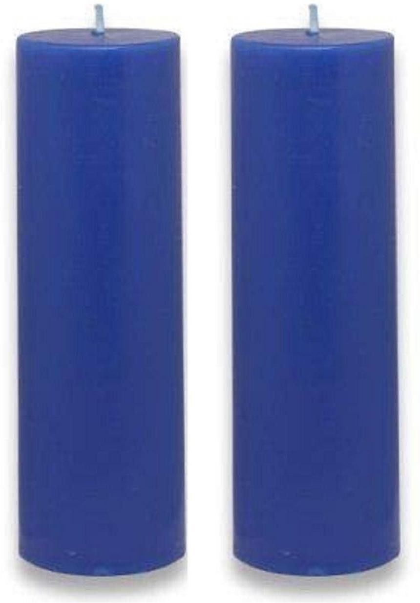 chiklit enterprise Premium Blue Big Non Scented Pillar Candle (2" × 6" Each) (Pack of 2 Pcs) (Blue) Candle-picture-20