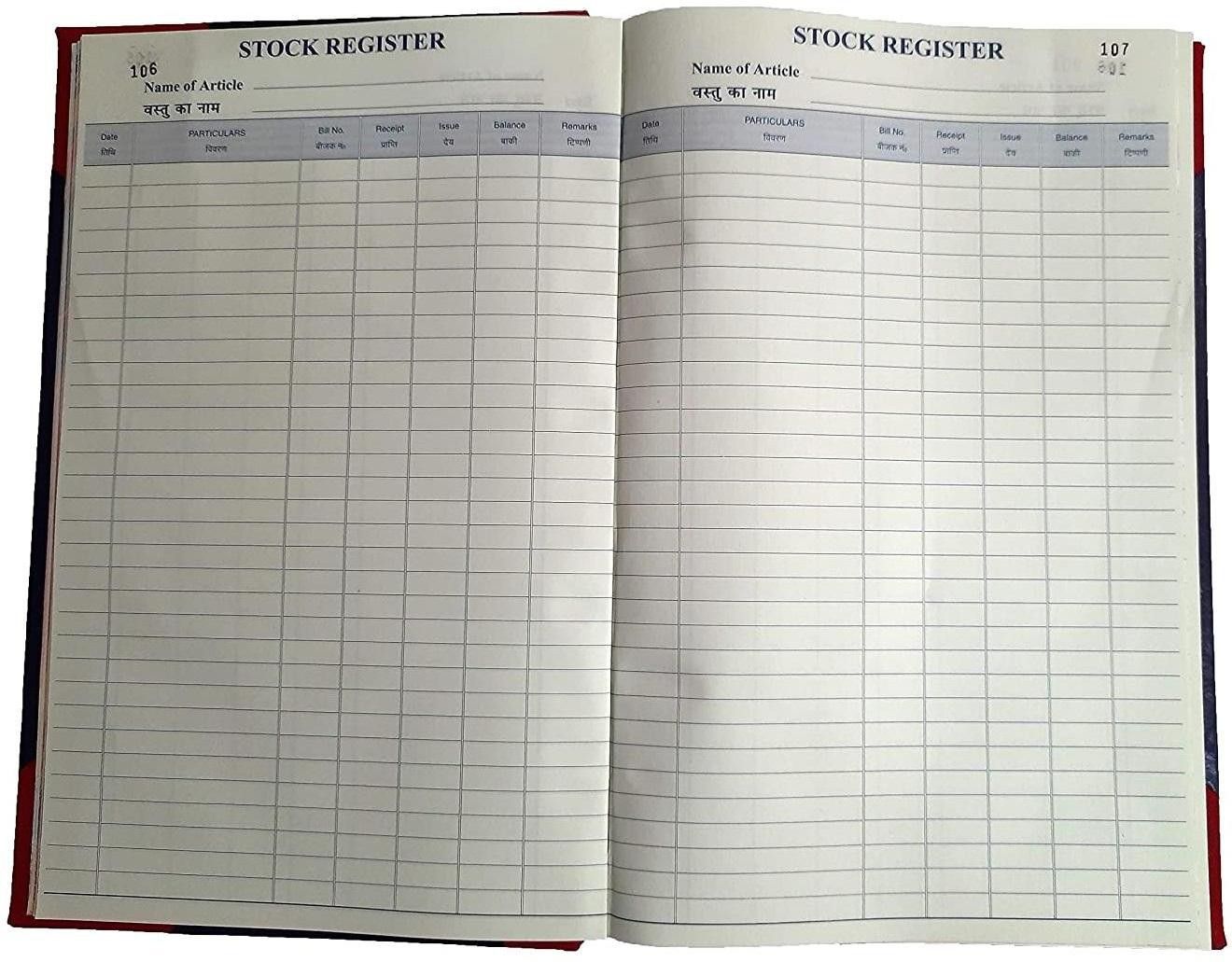 lrs Stock Register - 34 x 21 cm - 625 Pages - 75 GSM Ledger Paper - Hard Bound Stock Register 1-Part Record Keeping Book-picture-26