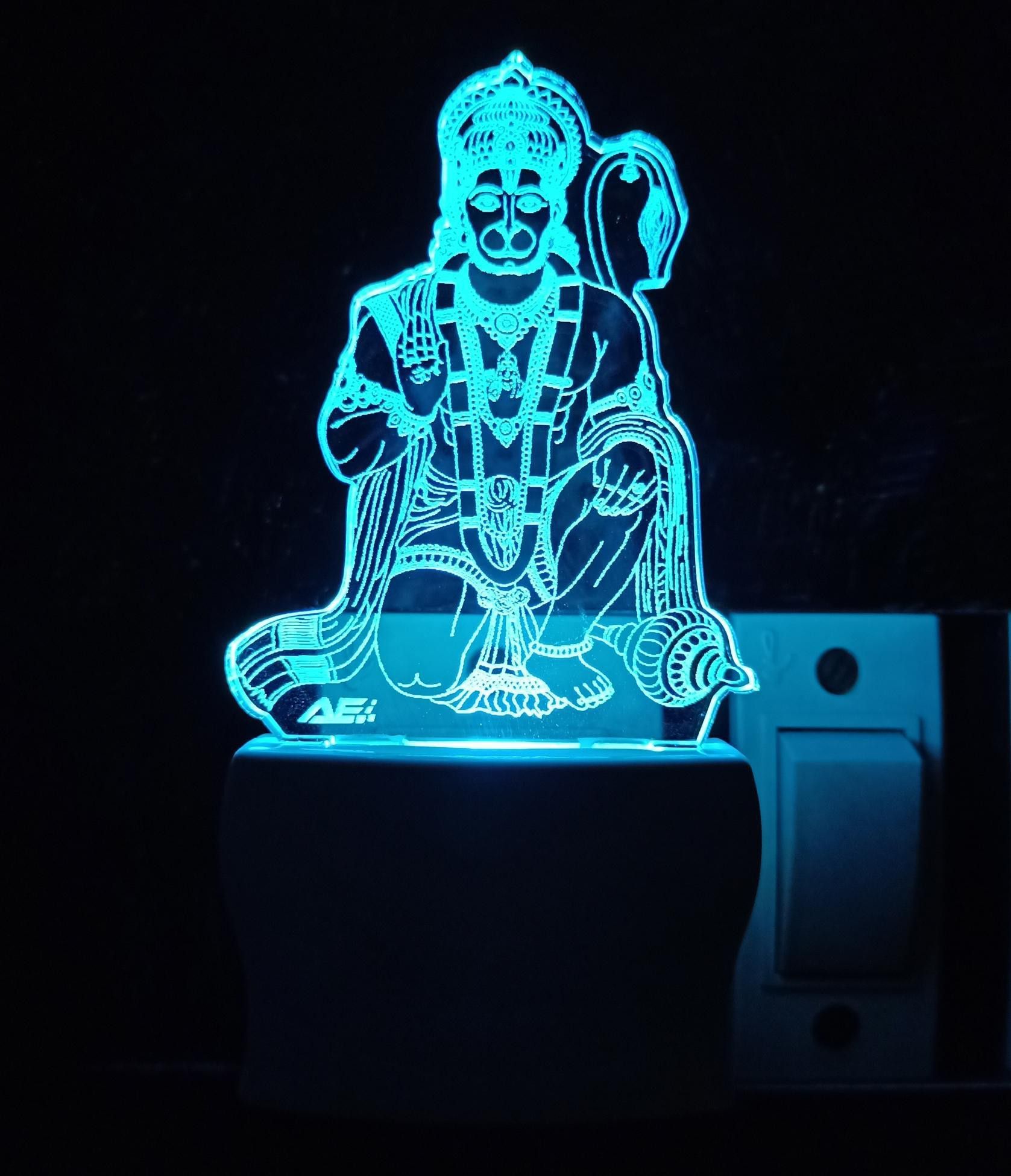 Night Lamp Hanumanji Multicolor Night Light For Temple Room Holder Decorating LED Lights Night Lamps Night Lamp