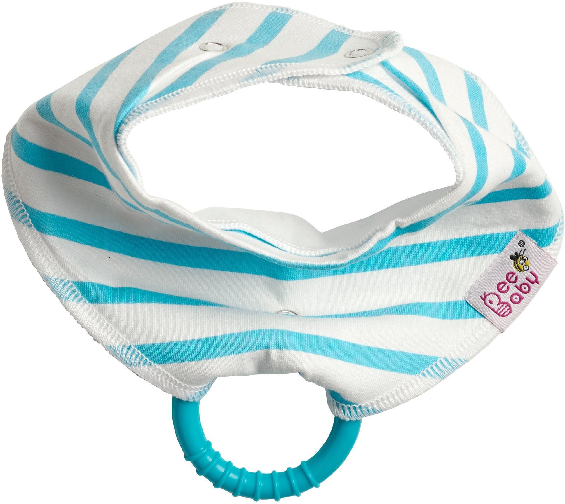 Super Absorbent & Soft Bandana Bib with Snap-on Teether. 100% Waterproof & Washable. (Blue & White - Stripes) 3M+-image-36