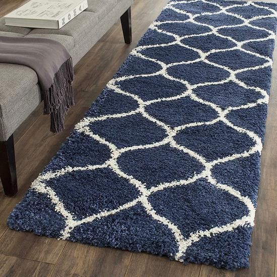 Blue, White Polyester Runner-image-21