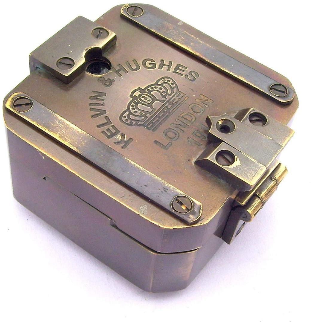 Brass solid mini brunton compass Square antique vintage style gift Compass-image-27
