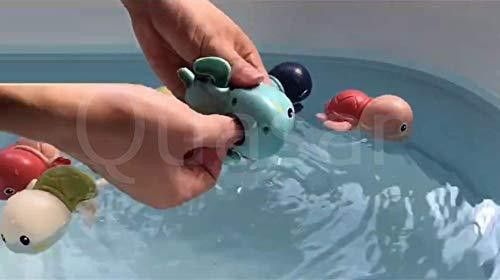 Shower & Scrub Little Tortoise Wind Up Key Random Pack of 4 Pcs Cartoon Floating Bath Animal Turtle Toys for Kids Toddlers, Child Pool, Swimming Clockwork Baby Bathtub Swimming-image-28