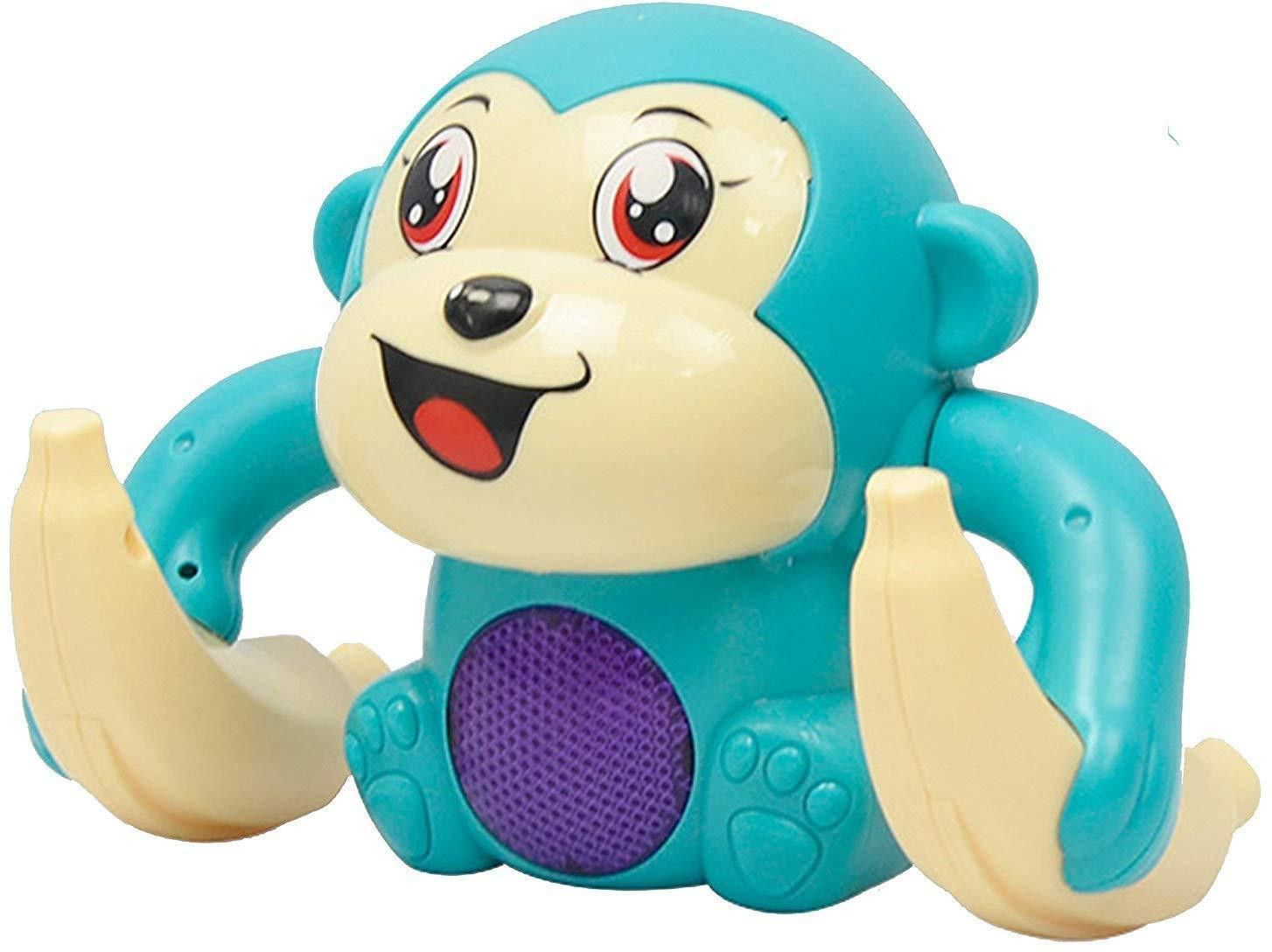 vrux dancing animal monkey toy musical toy with light and sound effects- Plastic (Blue)-picture-0