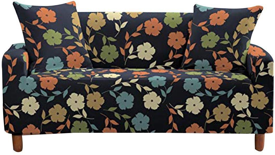 house of quirk DOUBLESOFA_COVER_BLU_MULTI_FLO Sofa Fabric-picture-25