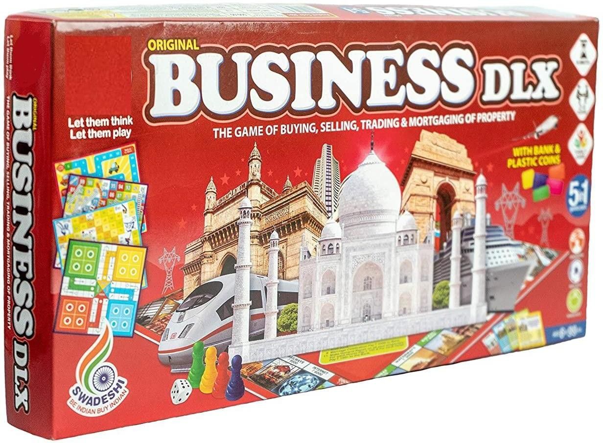 Fun Filled Business 5 in 1 Deluxe Game with Plastic Money Coins for Young Businessmen to Learn Trading and Other Systems of Buying and Selling Money & Assets Board Game-image-32