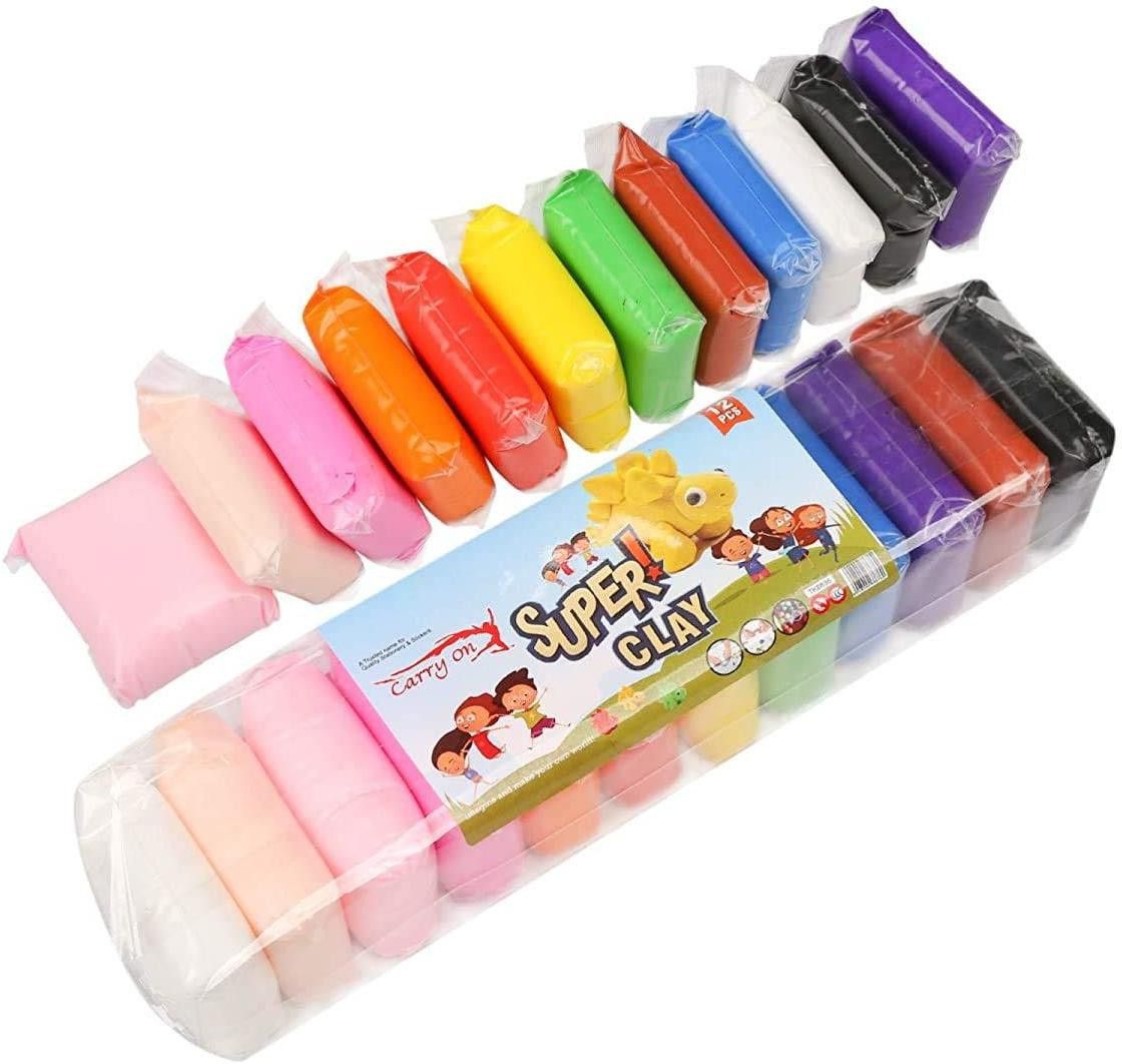 12 Different Color Fluffy Foam Clay with Tools, Pack of 12 (1 Piece Each Color) Super Light DIY Clay for Model air Dry Clay Fun Toy, Creative Art DIY Crafts, Gift for Kids Art Clay-image-49