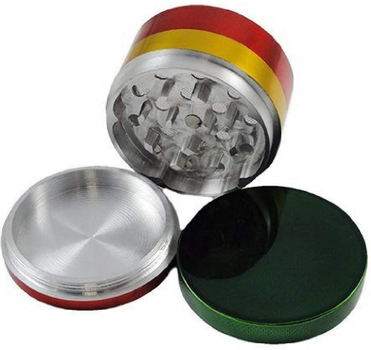 separate way 42MM Herb Crusher Grinder Stainless Steel with Honey Dust Filter with 4 Part, Green, Yellow and Red Hand Muller Grinder-picture-10