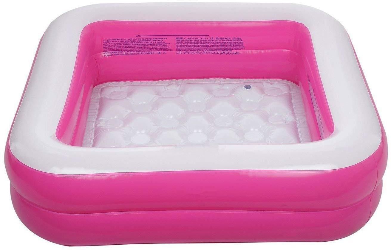 vulternic 2 Stripped Square Bath Tub Soft Inflatable/ Square Baby Pool Big Bath Water Tub for Kids (Multicolor) Inflatable Pool Accessory-picture-48