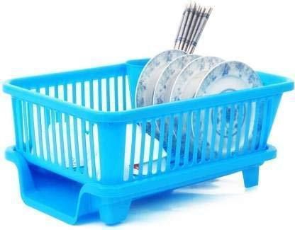 Dish Drainer Kitchen Rack Dish Drainer Washing 3 in 1 Rack Durable Plastic Kitchen Sink Dish Drying Drainer Rack Dish Drying Rack with top Cover Holder Basket for Kitchen untensils Stand for Kitchen After wash Plastic-image-7