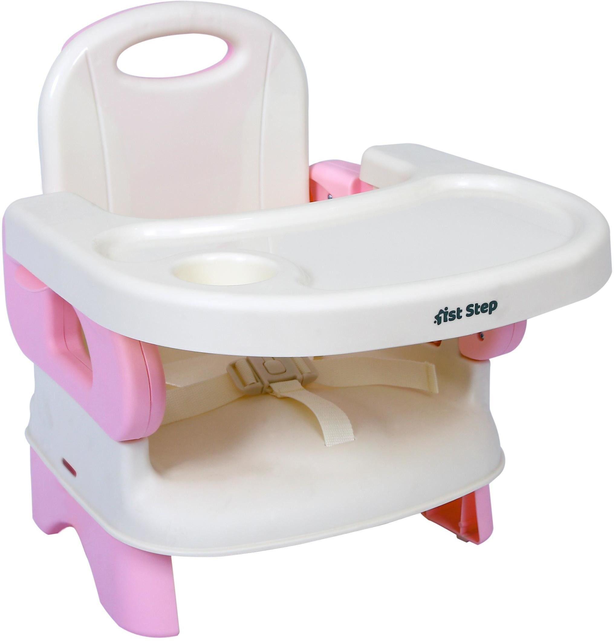 2 in 1 Booster Seat Cum Feeding Chair With 2 Level Height Adjustment And 5 Point Safety Harness