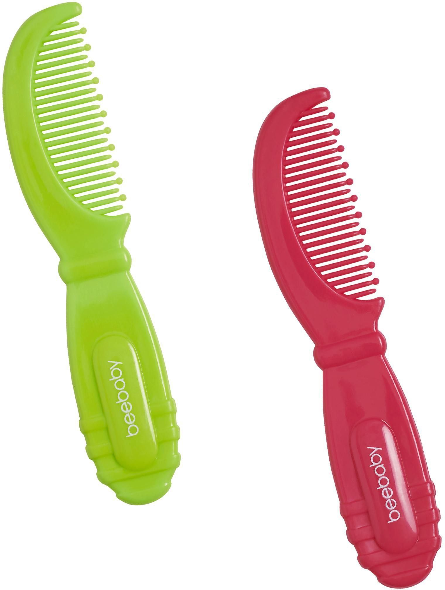 Round Edge Baby Comb. Pack of 2. (Pink & Green) 0M+-image-3