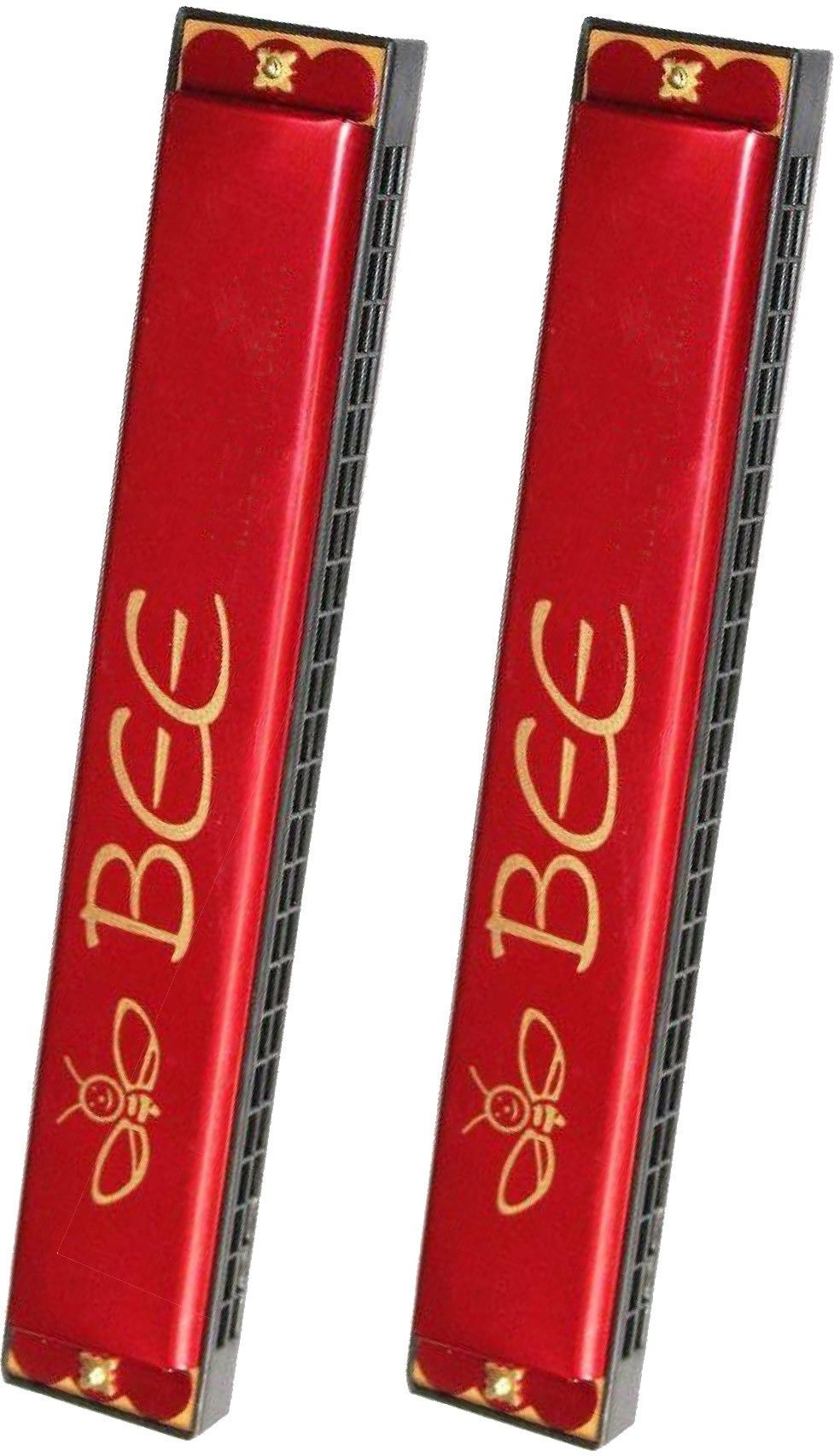 infrahive Mouth Organ with 20 holes Musical Instrument 24 Notes Bee Mouth Organ for kids/Harmonica Mouth Organ Harmonica, Key of C Major for Beginner, Adults, Kids Pack of 2 (Red)-picture-26