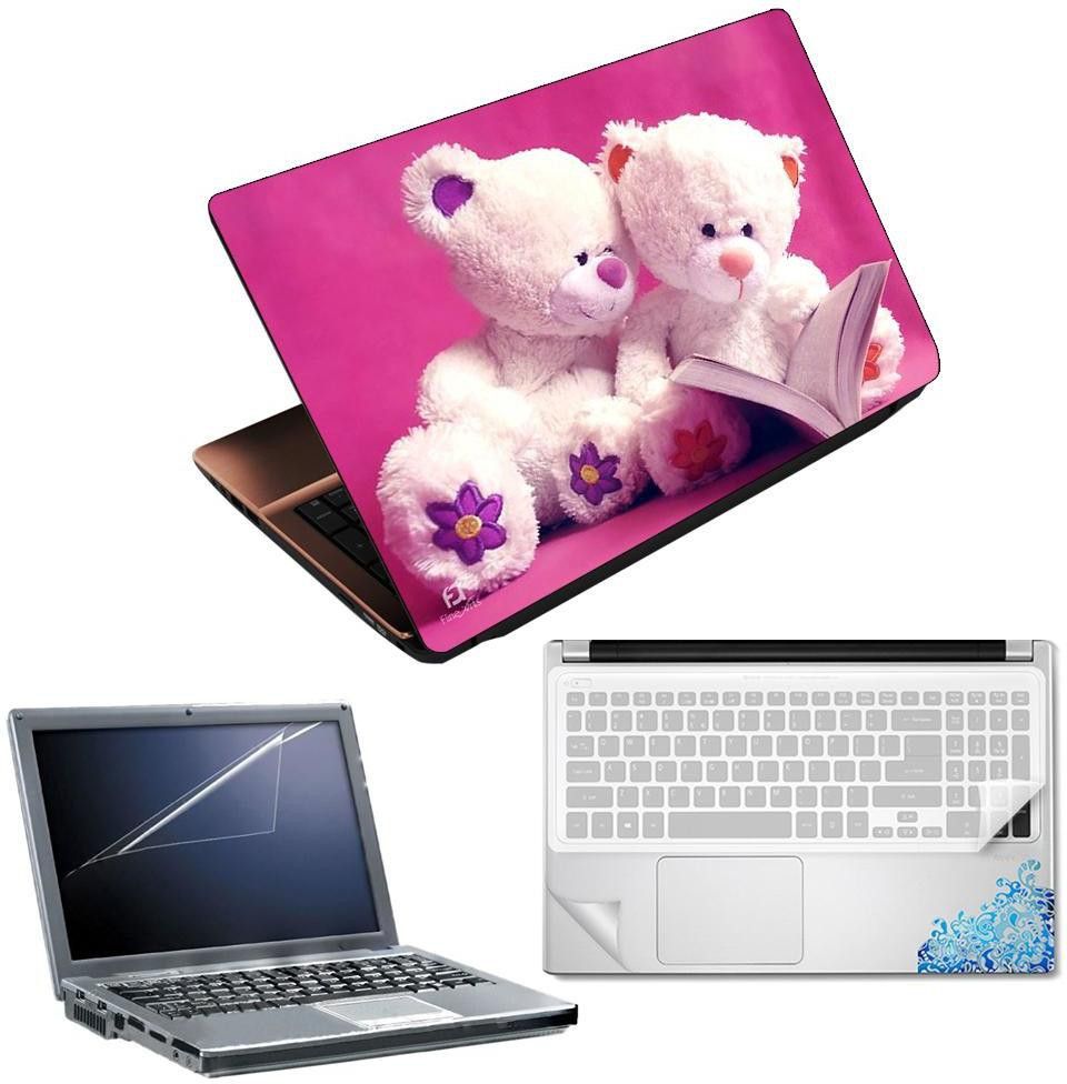 FineArts Reading Teddy 4 in 1 Laptop Skin Pack with Screen Guard, Key Protector and Palmrest Skin Combo Set-picture-42