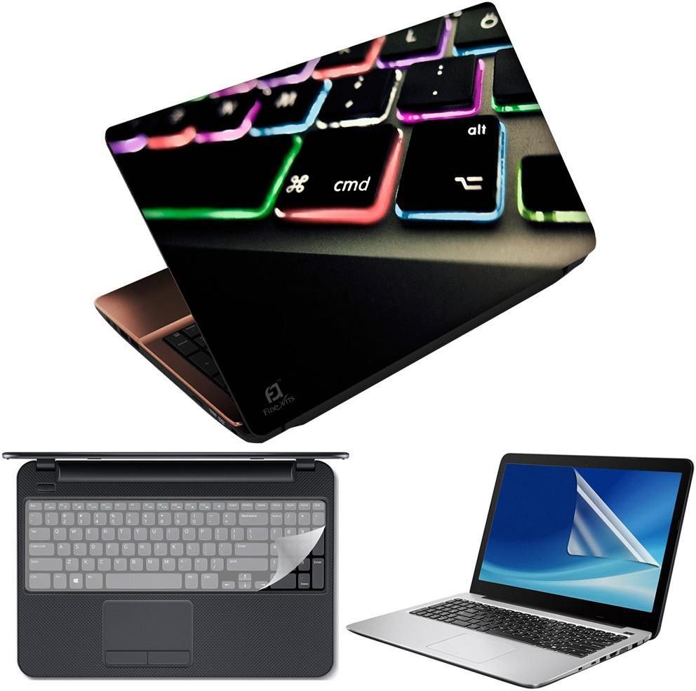 FineArts Keyboard Color Led 3 in 1 Laptop Skin Pack With Screen Guard & Key Protector Combo Set-image-26