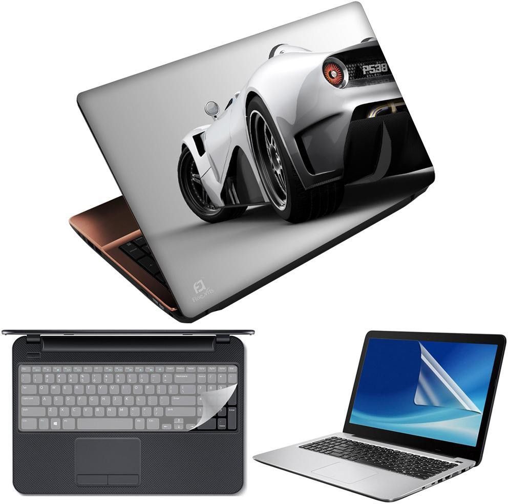 FineArts Car Back 3 in 1 Laptop Skin Pack With Screen Guard & Key Protector Combo Set-picture-15