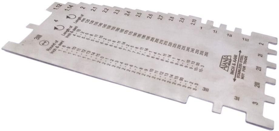 Stainless Steel Handy Bangle Sizer/Gauge/Bracelet Sizer/Gauge in Inches/Metric/Aani Ring Gauge-image-49