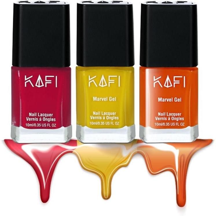 Gel Effect Nail Polish - Long lasting Non Toxic High Shine Vegan Formula- Combo Pack Of 3 ( Red,Yellow,Orange) Multicolor-image-16