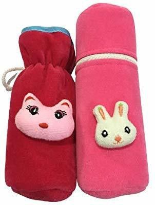 kidsify Combo of Baby Soft Velvet Milk Feeding Bottle with Attractive Cartoon on The Front Suitable for 240ml (Set of 2)-picture-11