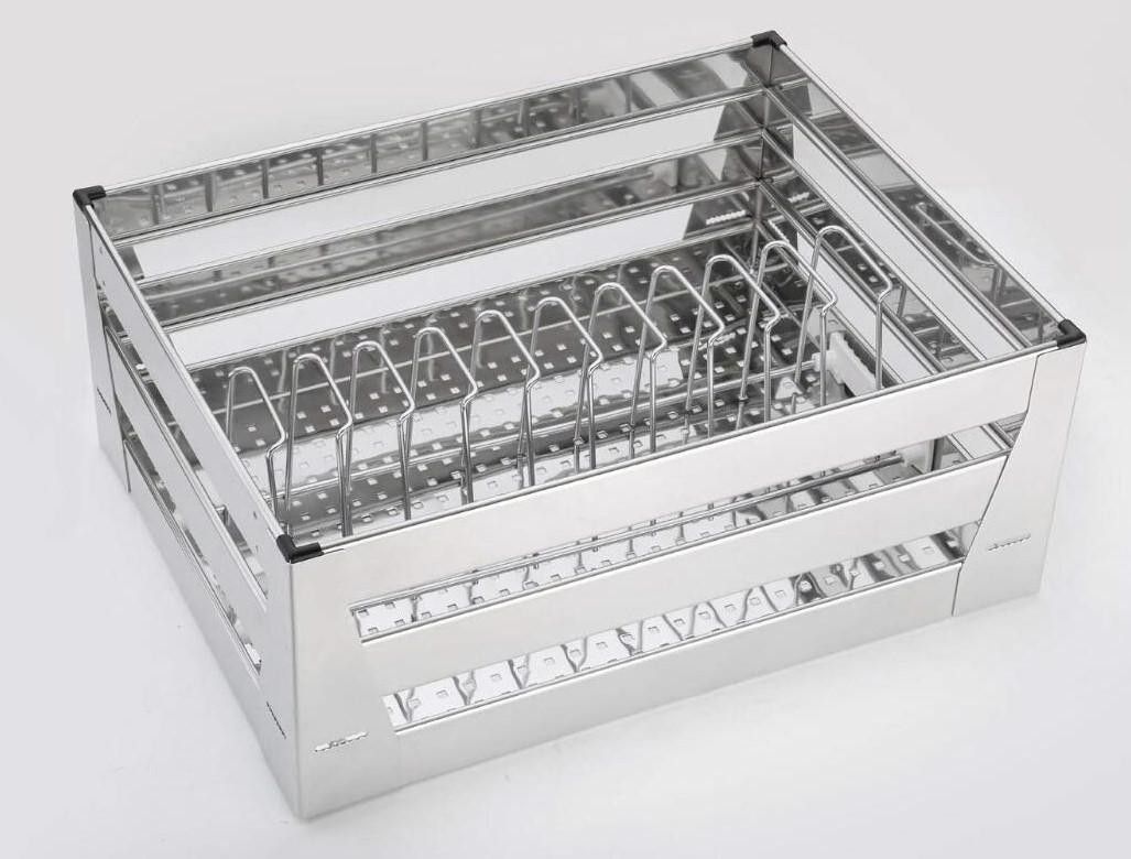Stainless Steel High Grade Stainless Steel Perforated Sheet Kitchen Thali Basket | Premier Series Kitchen Organizer | Modular Kitchen Cabinet (21x20x8 Inches) | Storage Basket-image-20