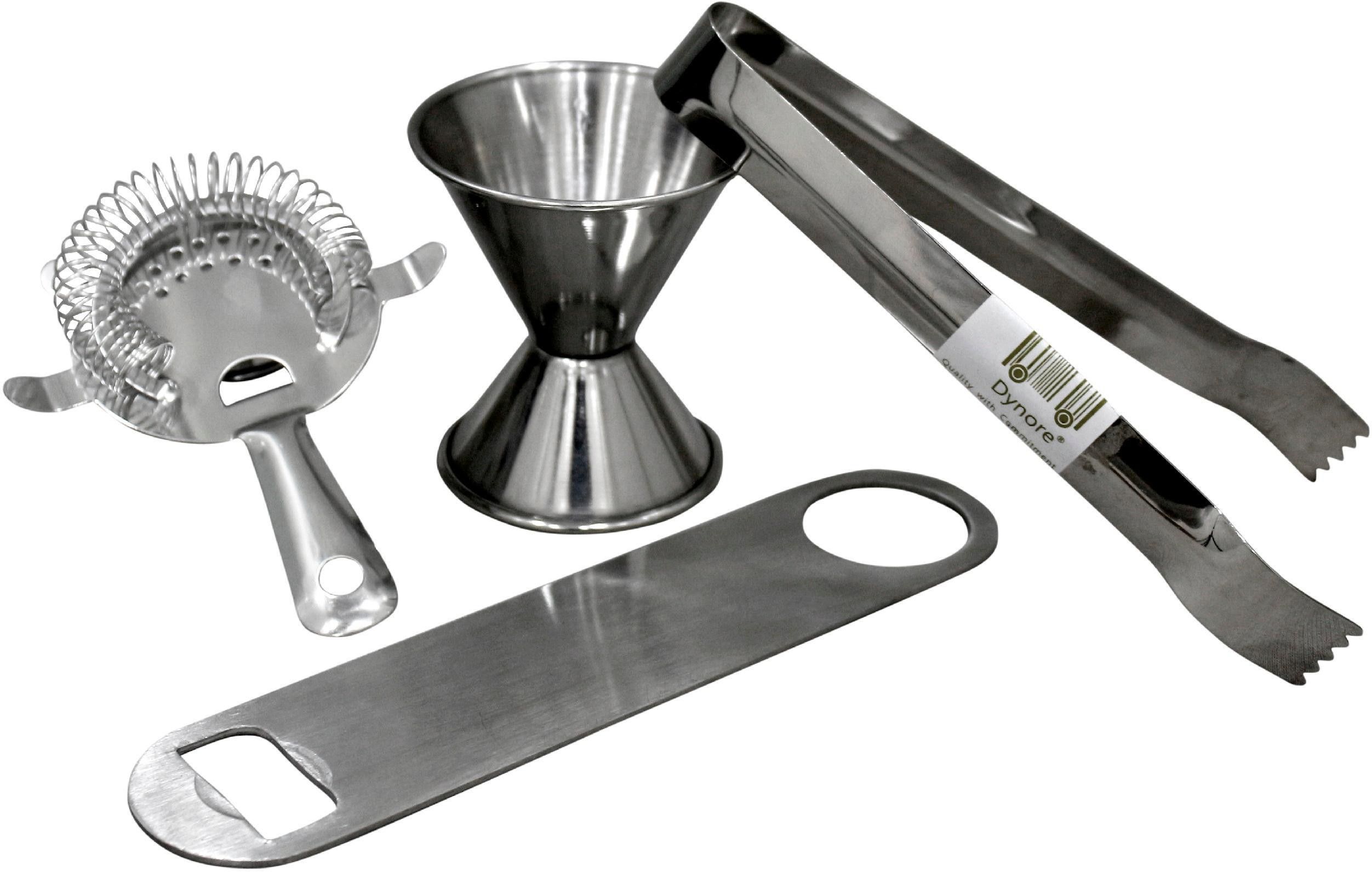 dynore 4 pcs bar set - ice tong, peg measure, bottle opener, strainer 4 - Piece Bar Set-picture-24