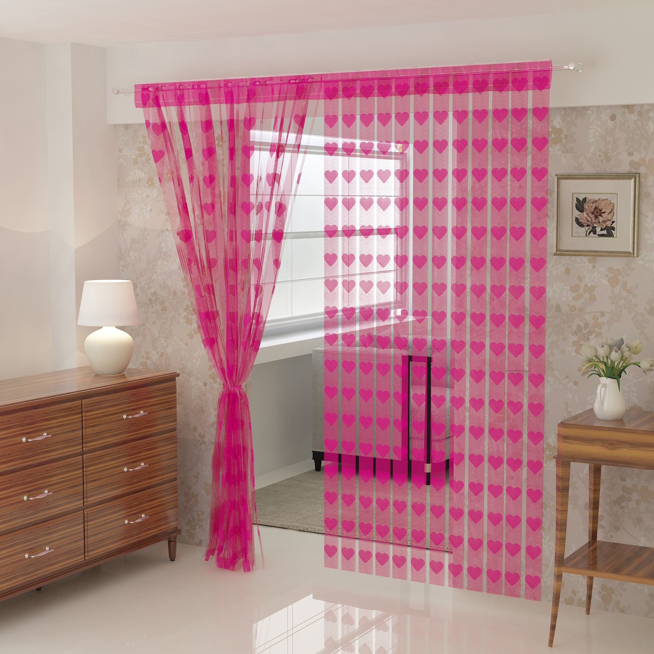 214 cm (7 ft) Polyester Semi Transparent Door Curtain Single Curtain-image-3