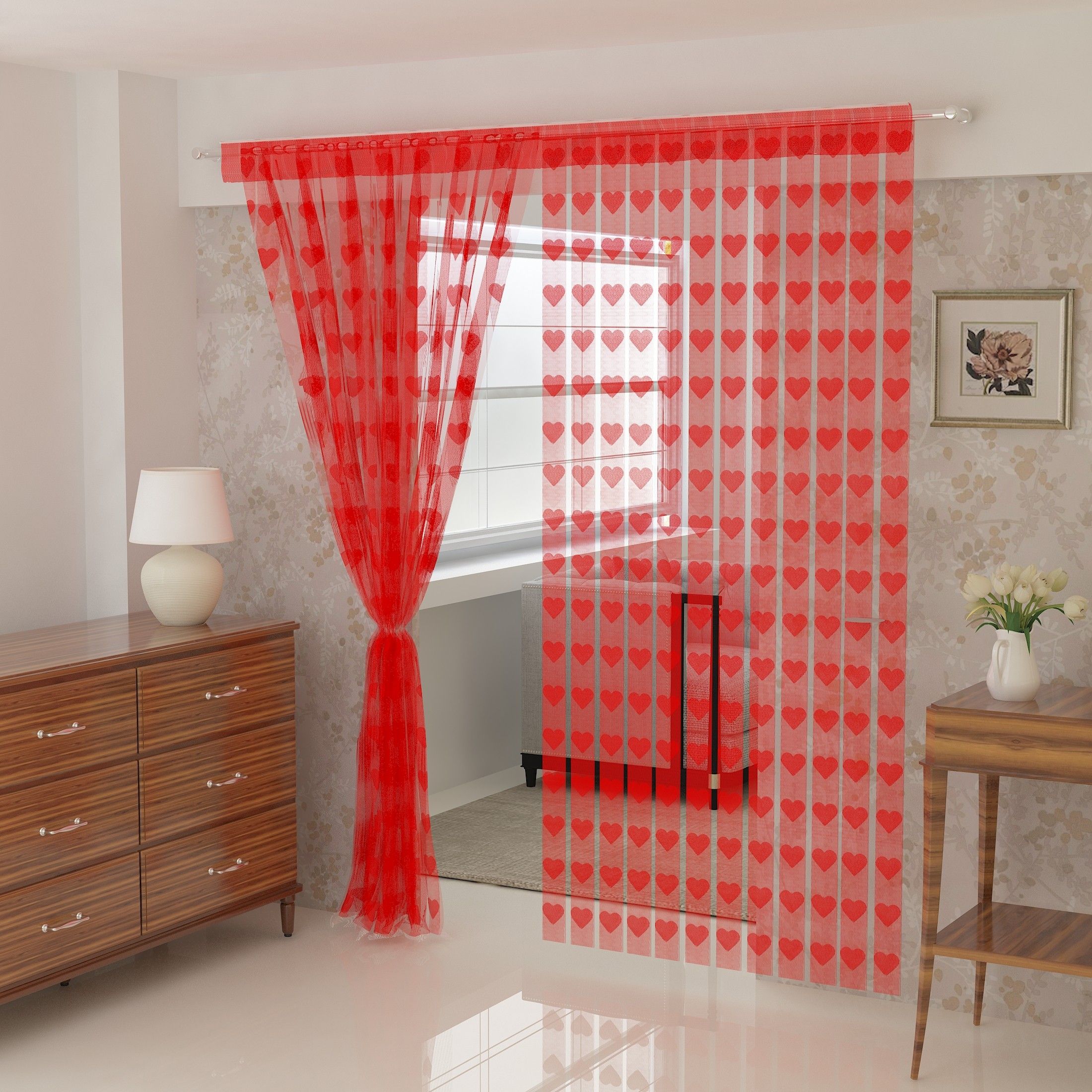 214 cm (7 ft) Polyester Semi Transparent Door Curtain Single Curtain-image-4