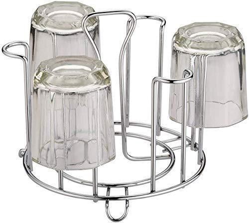 Classic Stainless Steel Glass Stand/Rack | Chrome Finish - Dining Table Glass/Cup/Tumbler Holder for Kitchen Stainless Steel Glass Holder