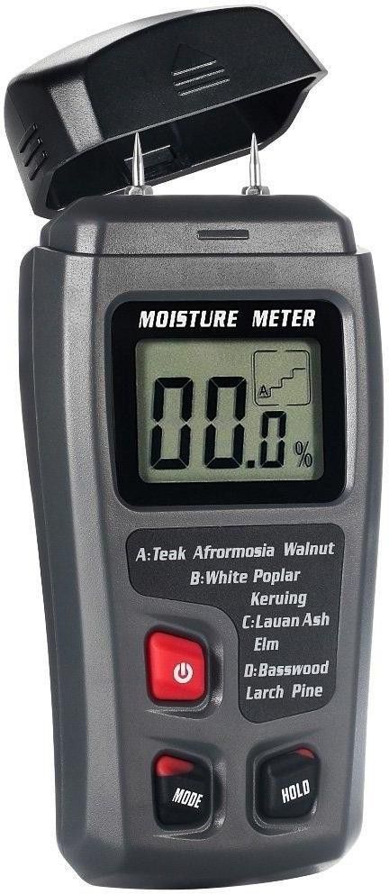 MT-10 Wood Moisture Meter Black Colour Professional LCD Digital Wood Moisture Meter WM-101 MD 2G Timber Damp Detector Tester 5%-40% Digital Wood Moisture Meter 2-Pin Md2g WM101 MT10 Timber Detector Bamboo Damp Tester Hygrometer Humidity Analyzer With Lcd Display To Measure The Percentage Of Water Content In Wood, Fibrous Objects, Firewood, Tobacco, Paper, Medicinal Materials, Timber, Sheetrock, Carpets, Cotton, Paint, Walls Pin-Type Digital Moisture Measurer