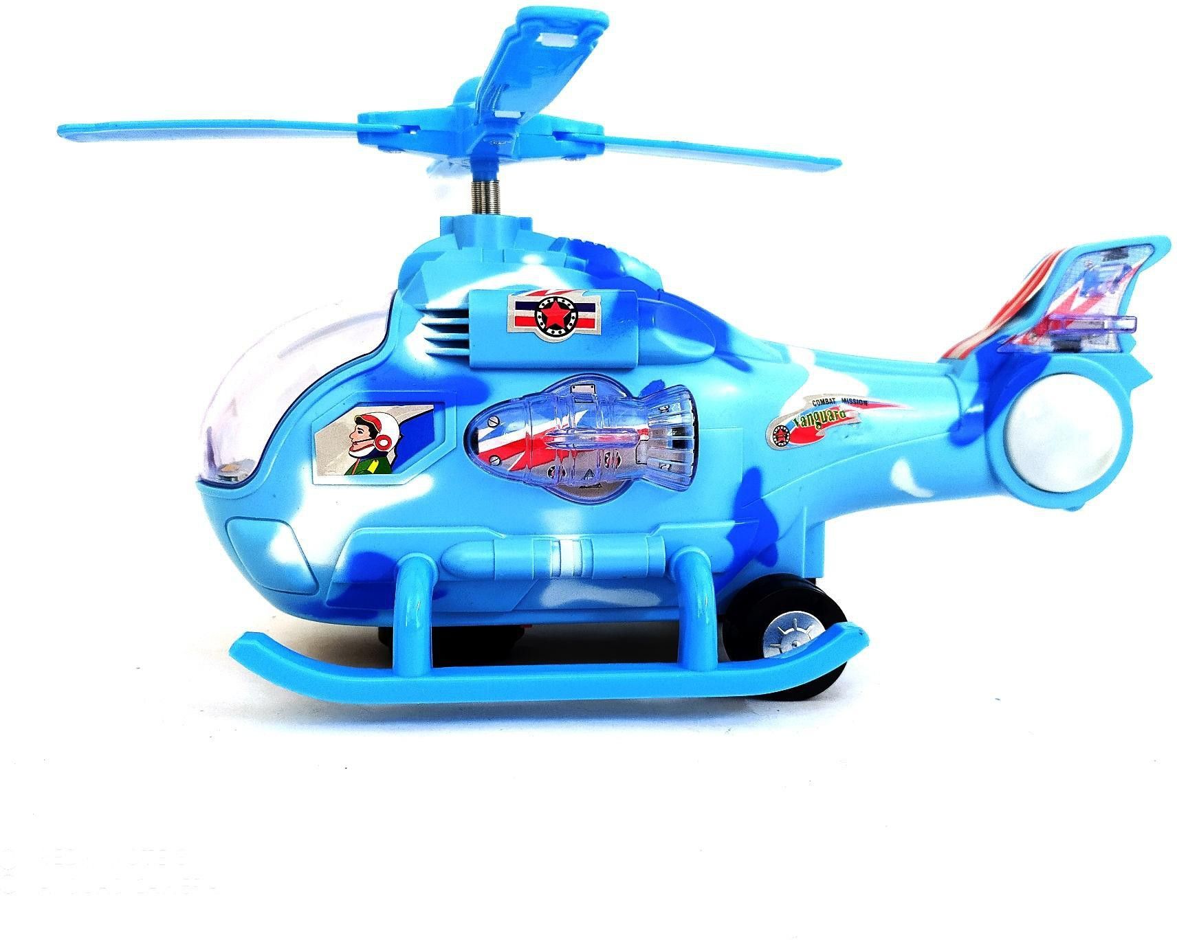 Battery Operated Helicopter Airplane Toy for Kids| Boys| Girls with Lights & Music (Blue-Color).-image-15
