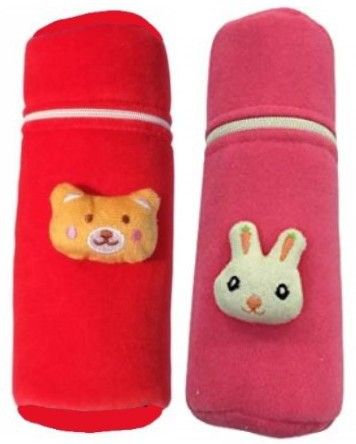 New Born Baby Soft Velvet Milk Feeding Bottle Zip Cover with Attractive Cartoon on The Front Suitable for 240ml (Pack of 2)-image-26