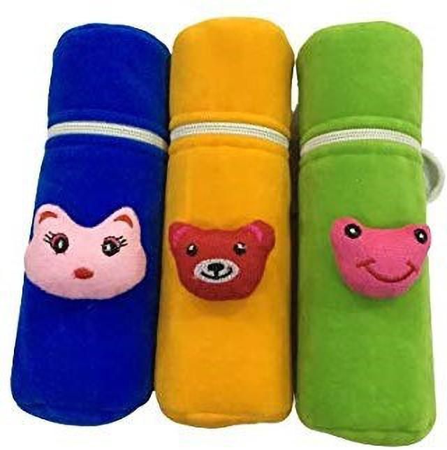 New Born Baby Soft Velvet Milk Feeding Bottle Zip Cover with Attractive Cartoon on The Front Suitable for 240ml (Pack of 3)-image-27