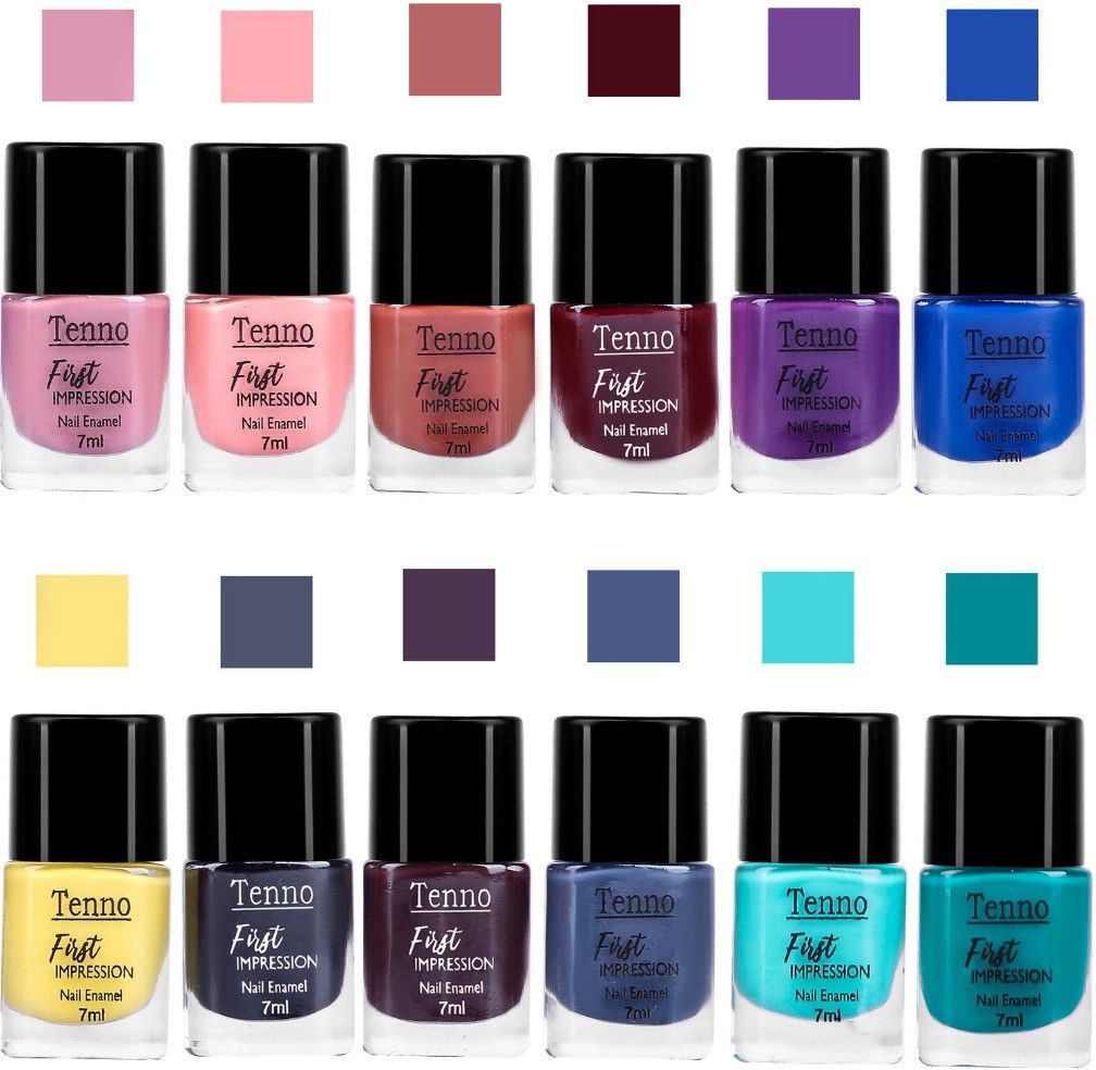 ALL IN ONE NAIL PAINT PALETTE PASTEL PEACH, INK BLUE, INDIGO, SEA BLUE-image-2