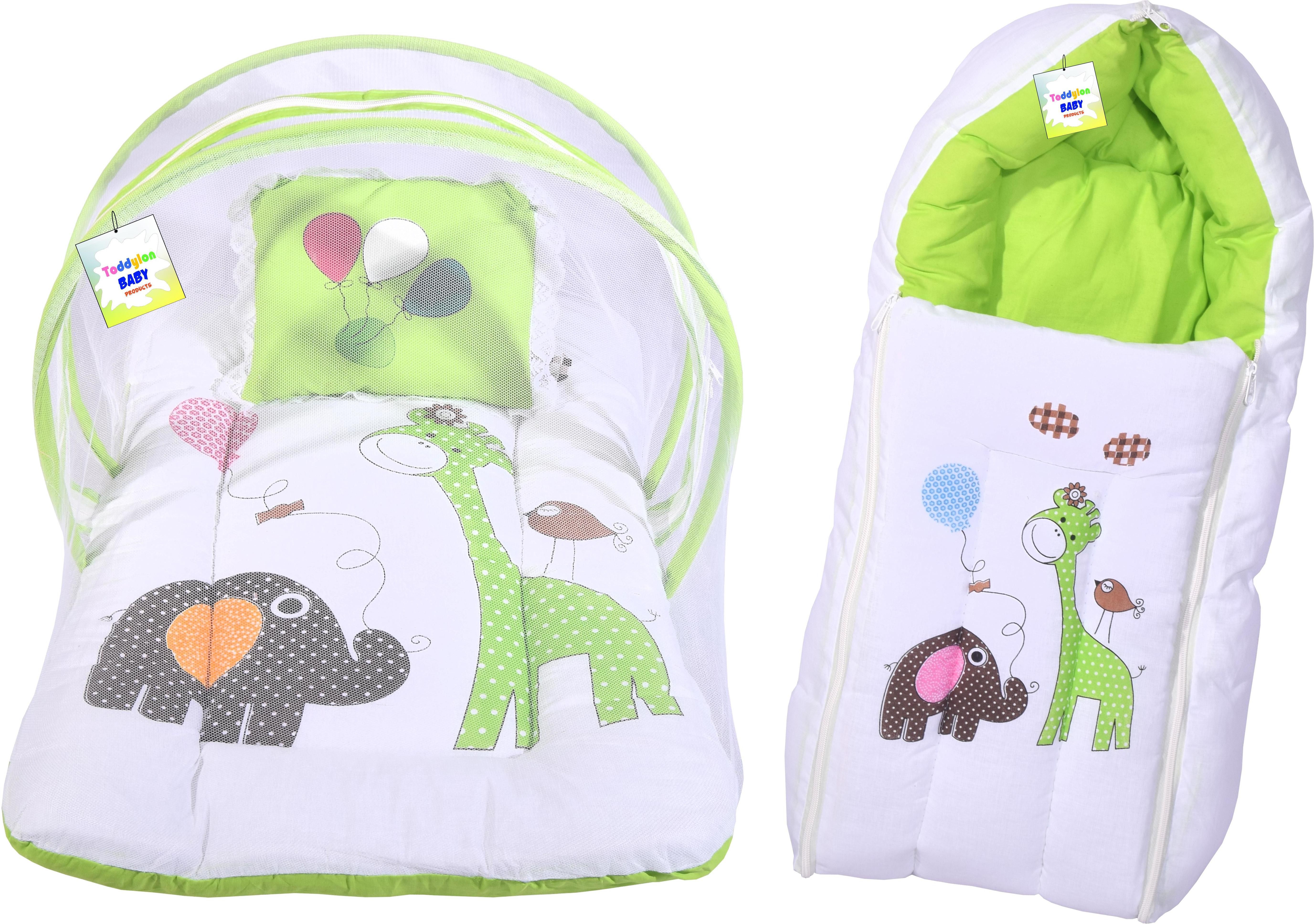 Baby Mosquito Net Bed with Cushioned Pillow And Sleeping Bag Standard Crib-image-45