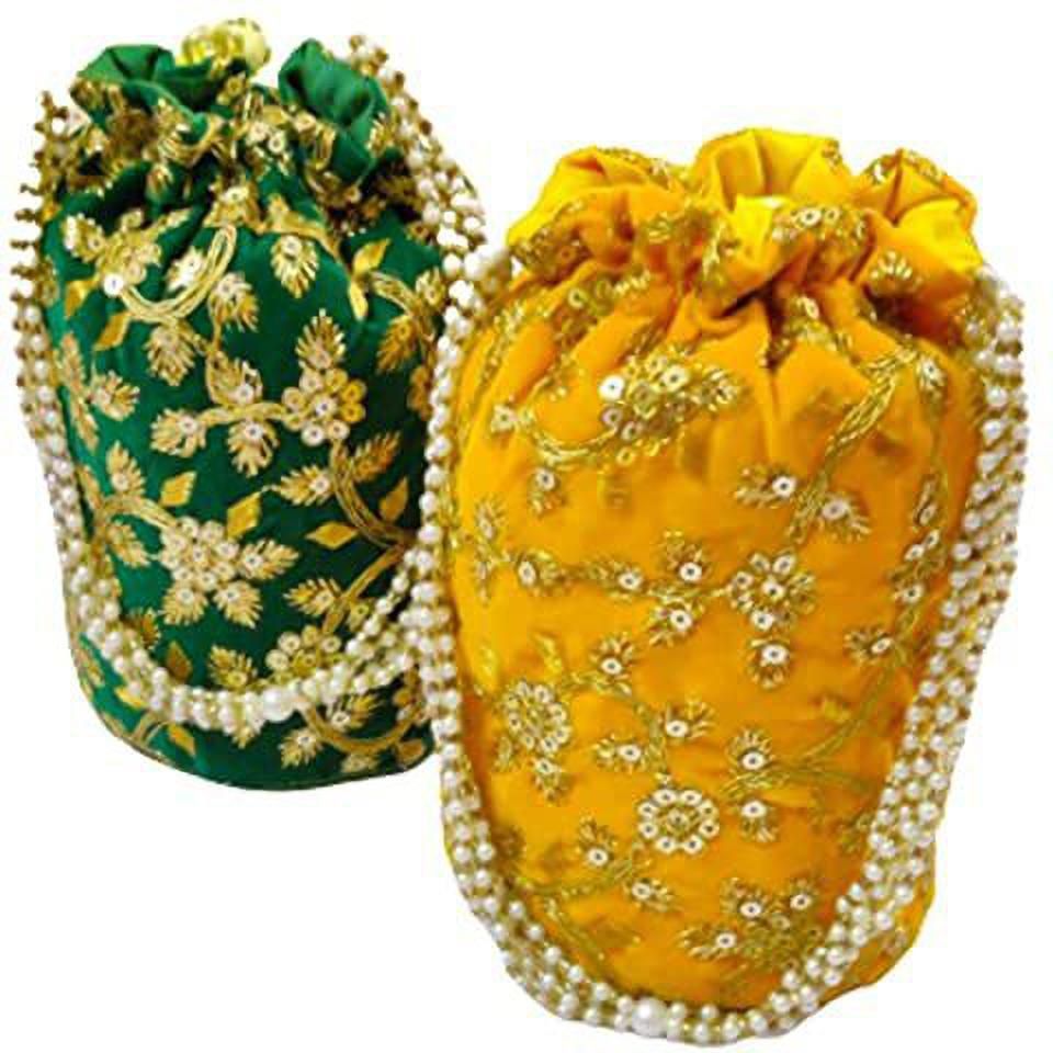 Women Green, Yellow Wristlet