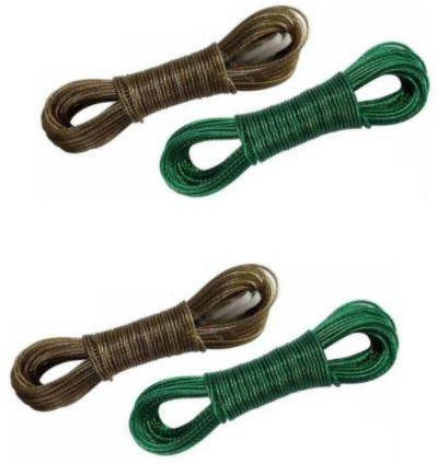 sbts (Set of 4) Wire/Rope 20 meter for Clothes Drying Brown, Green image 1
