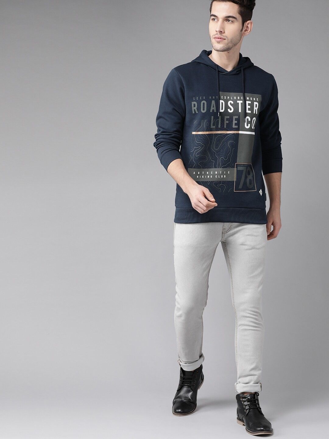 roadster Men Full Sleeve Printed Hooded Sweatshirt-picture-21