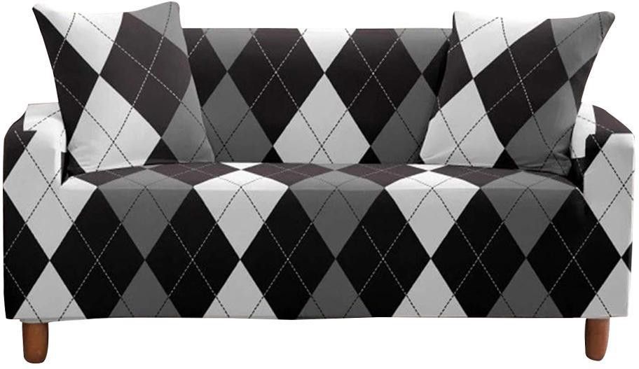 DOUBLESOFA_COVER_CHECK_BRO/GREY Sofa Fabric-image-18
