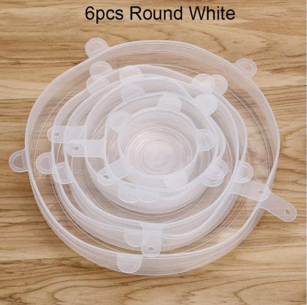 Silicone Stretch Lids 6-Pack, Reusable Durable Food Storage Covers for Bowl Cups Jars Fruits Vegetables, Expandable Food Covers Keeping Food Fresh Fit 8.3 inch, 6.5 inch, 5.7 inch, 4.5 inch, 3.8 inch, 2.6 inch Lid Set-image-31