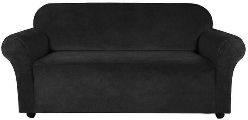 elvet Plush Universal Sofa Cover Big Elasticity Cover for Couch Flexible Stretch Sofa Slipcover (Black, Double Seater) Sofa Fabric-image-35