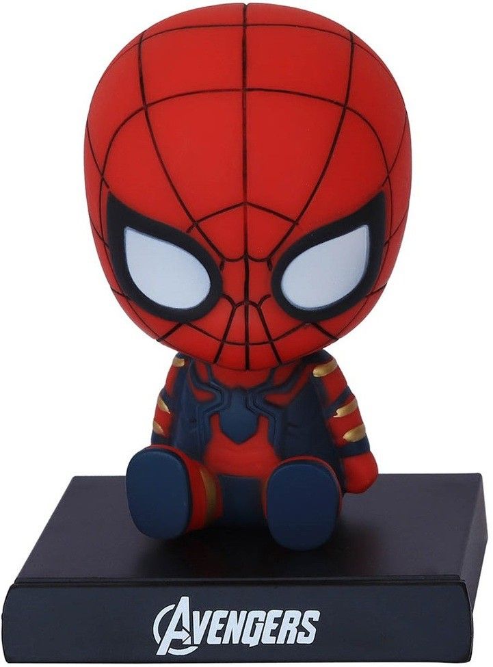 Spiderman Bobble Head with Mobile Holder (Design-1) Superhero Action Figure Toys Collectible Showpiece for Car Dashboard | Office Workstation Desk Table Top-image-45
