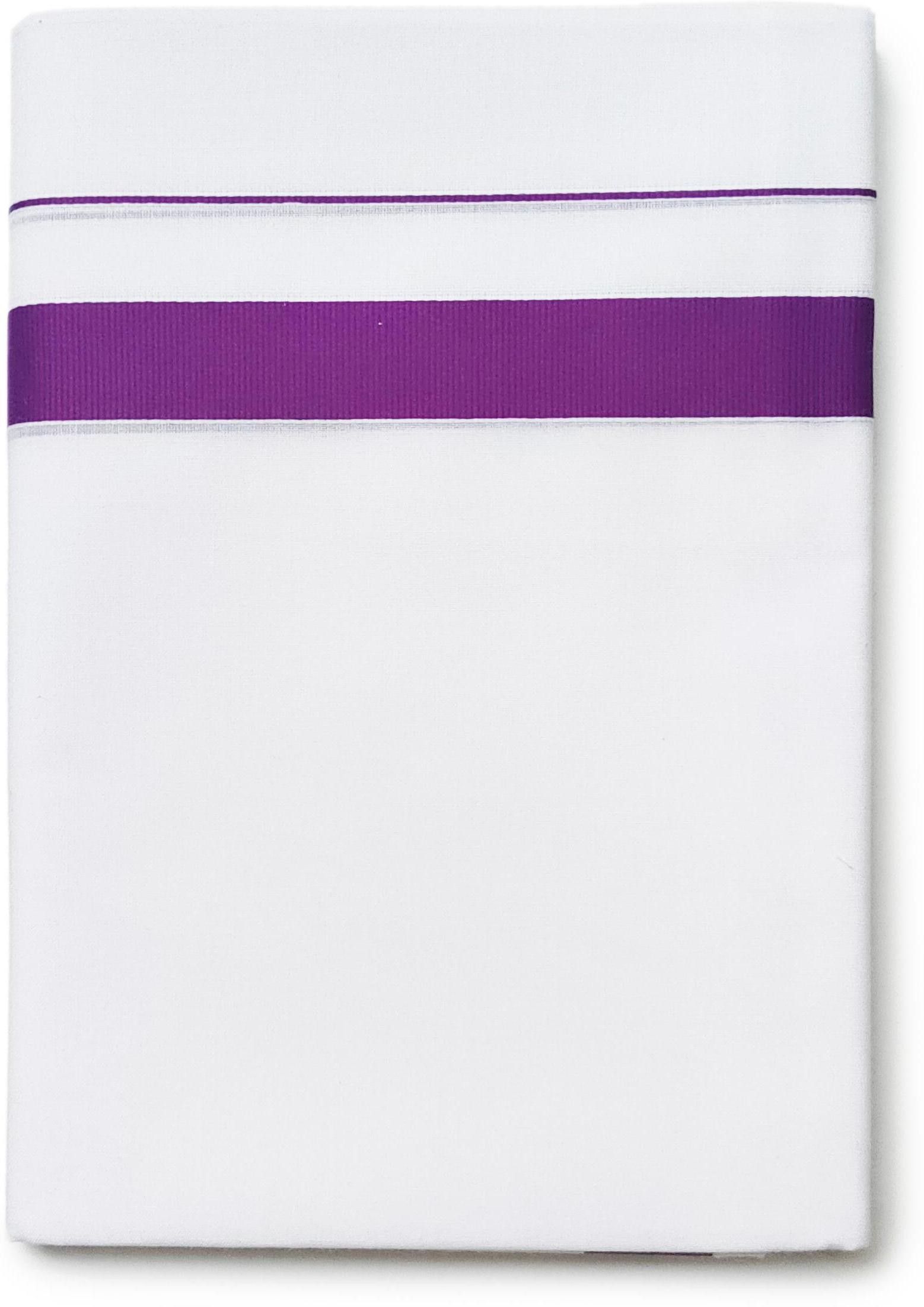 Chithra Fabrics 100% Pure Cotton Traditional 1'Inch Violet Bordered (8013) 2.00'Meter Solid Men Dhoti-picture-19