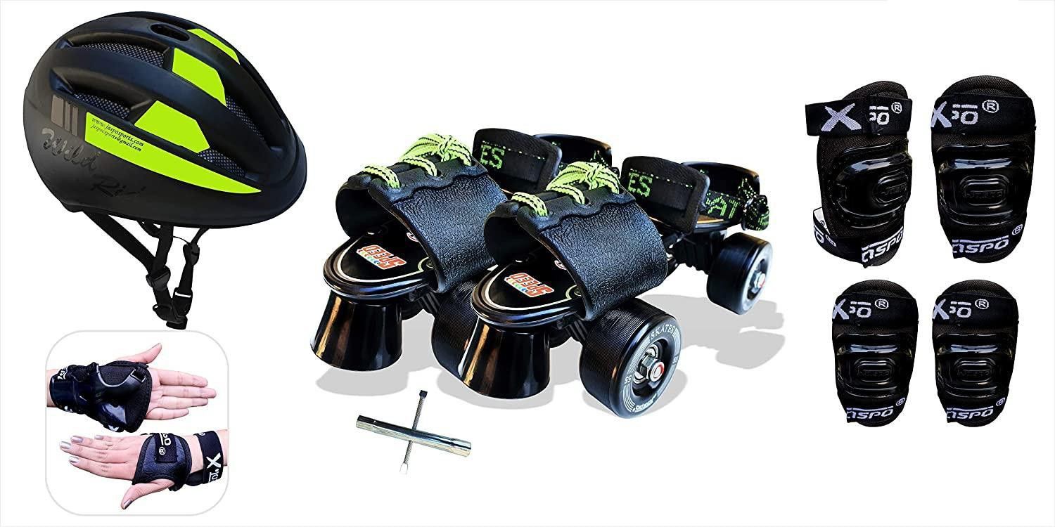 Blacken Pro Adjustable Senior Roller Skates Combo Suitable for Age Group 6 to 14 Years (Skates+ Helmet + Knee Guard+ Elbow Guard +Wrist Guard+ Bag+Key) Skating Kit-image-17