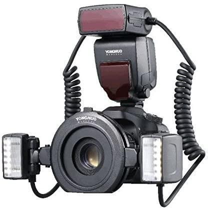 Yongnuo YN24EX TTL Macro Ring Flash/LED Macro Flash Speedlite with 2 PCS Flash Head and 4 PCS Adapter Rings for Canon (Black) Twin Flash-image-23