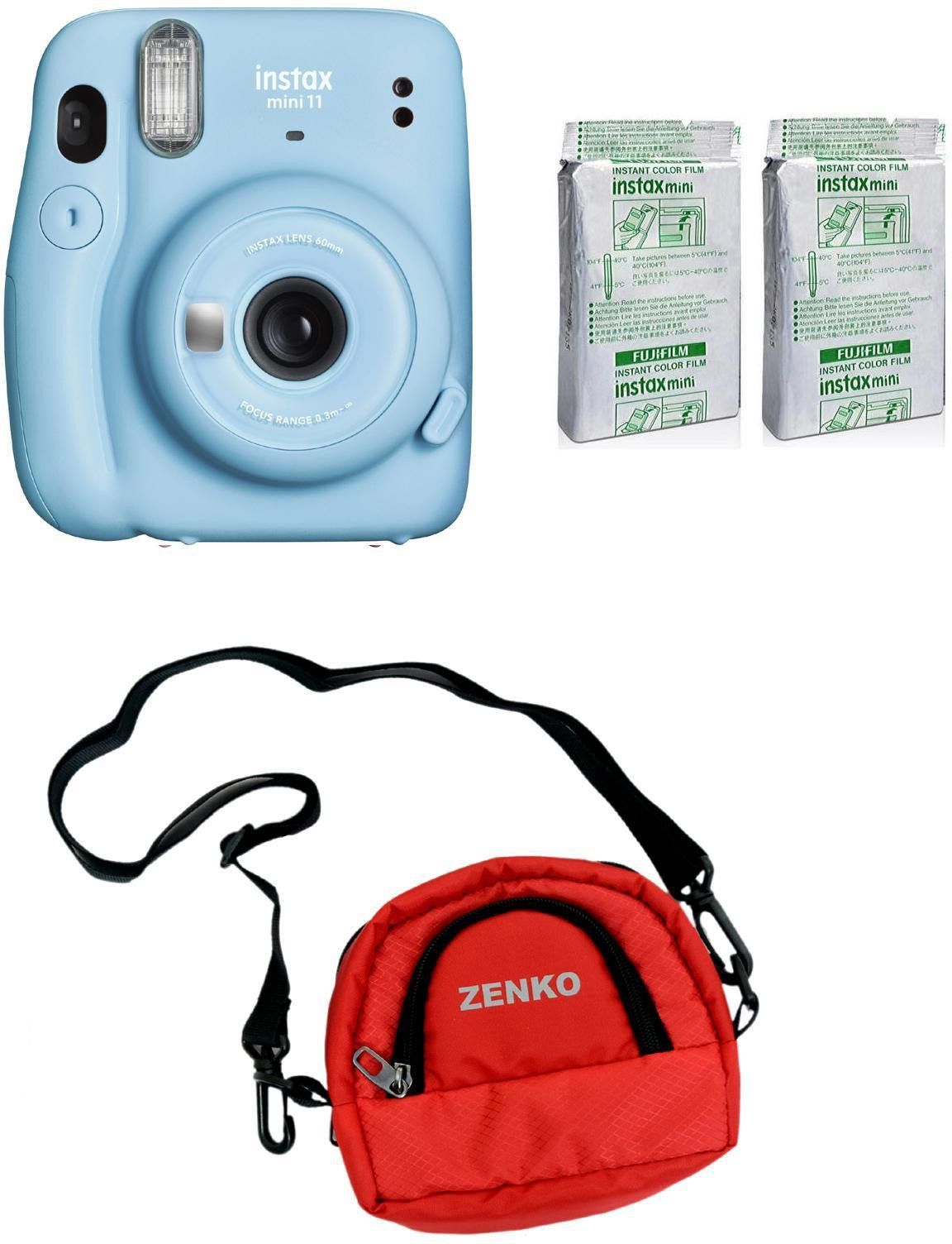 FUJIFILM Instax Mini 11 Sky Blue with Twin Pack of Instant Film With Red Pouch Instant Camera-picture-15